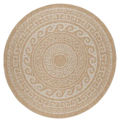 Image de Comilla Rishi tapis extérieur/intérieur rond Ø 160cm jute beige