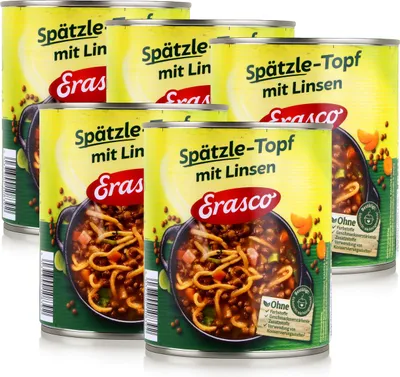 Produktbild von Erasco Spätzle-Topf mit Linsen 800g Fertigessen (5er Pack)