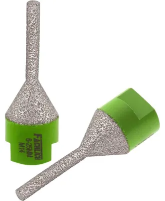 Immagine prodotto di Set di 2 punte diamantate per fresatura manuale, diametro 6-25 mm, ideali per allargare fori in piastrelle, marmo e granito