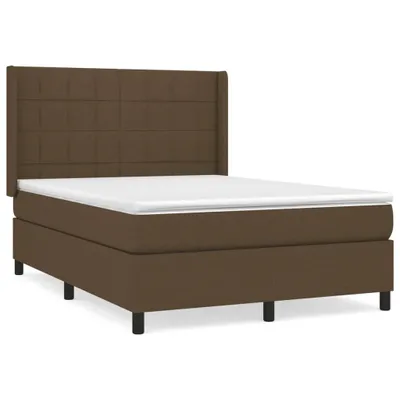Produktbild von Boxspringbett mit Matratze Dunkelbraun 140x190 cm Stoff