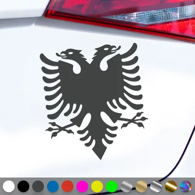 Produktbild von PantherPixel Albanien Aufkleber Shqiperia Wappen Adler Albania Sticker Auto Geschenkidee Farbe Dunkelgrau