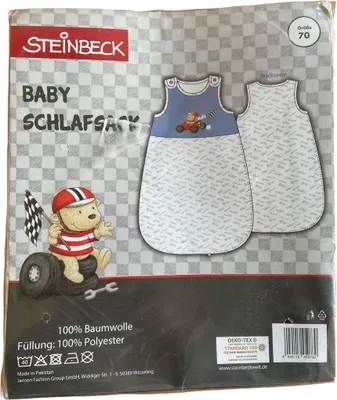 Produktbild von Steinbeck Rennwagen Baby Schlafsack, blau, Größe 70