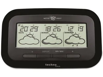 Produktbild von Technoline WD 1300, Schwarz, Innen-Thermometer, Außen-Thermometer, Thermometer, Thermometer, Akku, 3 x AA Mignon LR06