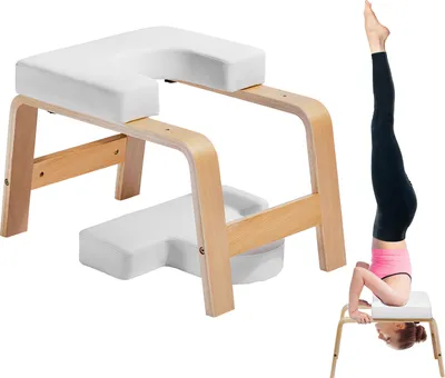 Immagine prodotto di VEVOR yoga headstand bench inversion chair 136 kg di portata per la palestra di famiglia, headstand trainer con struttura in legno e imbottitura in PU, sgabello yoga in piedi per l'allenamento della forza e dell'equilibrio