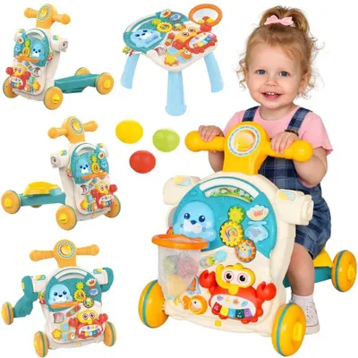 Immagine prodotto di Woopie Baby Pusher Walker Tavolo educativo Scooter cavalcabile 4 in 1