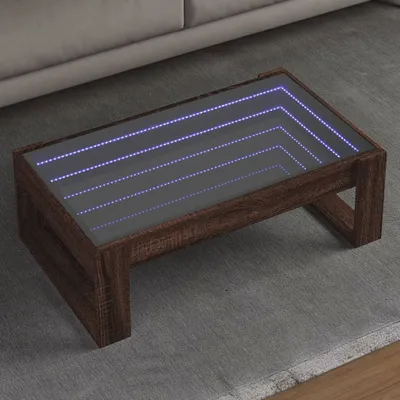 Image de Maison Exclusive - Table basse avec LED Infinity aspect chêne brun 90x53x30 cm