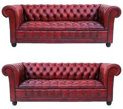 Immagine prodotto di Set divano Chesterfield 3+3 posti divano imbottito divano in pelle classico