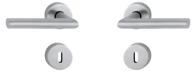 Produktbild von Türgarnitur Winkel Form Edelstahl matt Zimmertür Türbeschlag 38-42 mm