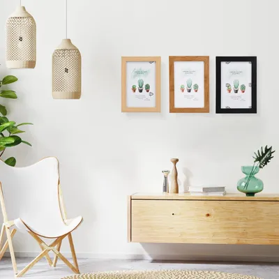 Produktbild von 3 Stück stilvolle Holz-Fotohalter 10 x 15 cm - Eichenrahmen