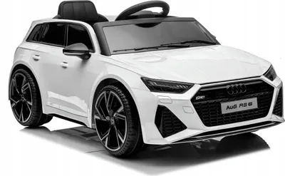 Immagine prodotto di Ekspand | Auto elettrica per bambini Audi RS 6 - Bianco - Con telecomando - Cintura di sicurezza e lettore musicale