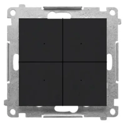 Zdjęcie produktu dla Simon TEW4.01/149 Elektroniczny czteroszybowy przełącznik/przycisk, matowa czerń
