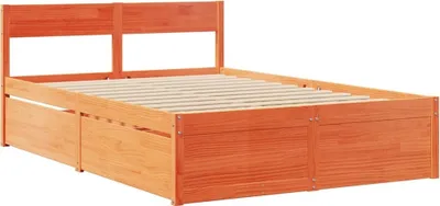 Obrázek produktu pro vidaXL Postel z masivu bez matrace vosk hnědá 120x190 cm borovice