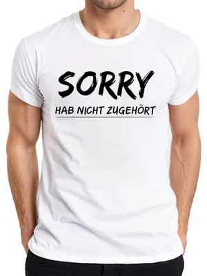 Immagine prodotto di Sorry didn't listen Detto divertente Regalo sarcastico Maglietta da uomo, bianco, XL