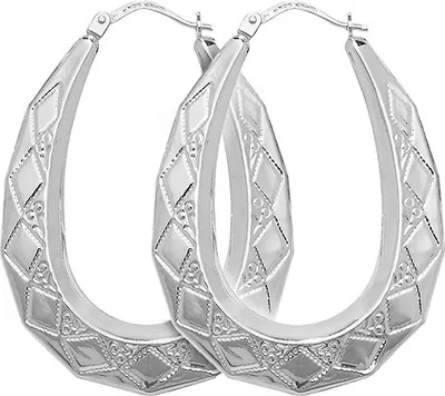 Image de Boucles d'Oreilles Créoles Femme Argent fin 925 - 40mm*30mm; TRS27883