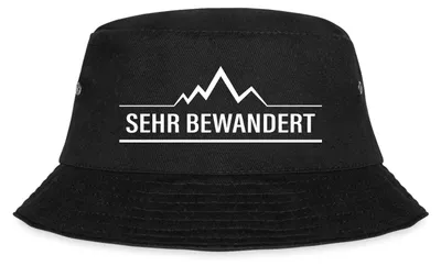 Produktbild von Spreadshirt Sehr Bewandert Wortwitz Wandern Fischerhut, L/XL (Caps), Schwarz