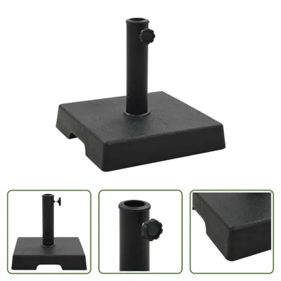 Immagine prodotto di The Living Store Base quadrata per ombrellone 8 kg Resina poliuretanica nera