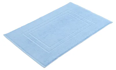 Produktbild von GÖZZE Sylt Badteppich strapazierfähiger saugfähiger Baumwoll-Badteppich in Hotelqualität Taubenblau 50 x 70 cm