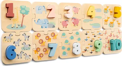 Produktbild von 4bambini New Classic Toys Puzzle Zahlen lernen - Safari