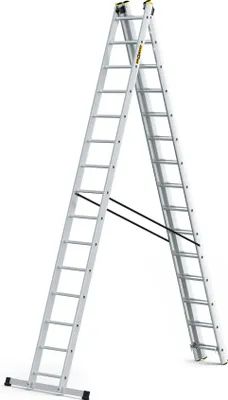 Obrázok produktu pre Drabest | Rebrík - Schodiskový rebrík 3x15 stupňov, skladací rebrík - Nosnosť 150 kg - Hliníkový rebrík, schodiskový rebrík, protišmykové nožičky