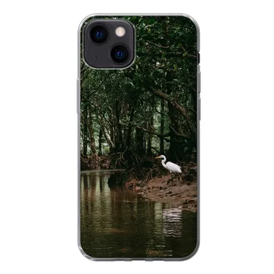 Produktbild von MuchoWow® Handyhülle Schutzhülle Hülle für iPhone 13 Reiher - Wald - See Silikon Softcase Handy Hülle - Karteninhaber