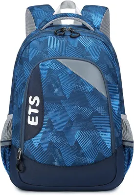 Image de Sacs à dos pour garçons, sac à dos scolaire ergonomique de 24 litres, imperméable, pour adolescents, couleur bleu foncé