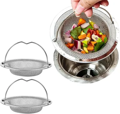 Image de Filtre pour évier - Filtre pour bouchon d'évier avec poignée - Filtre anti-débris pour évier - Filtre à cheveux pour douche - Anti-obstruction