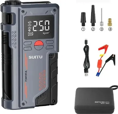 Image de Démarrage automatique, compresseur d'air, batterie externe portable, 8000 mAh