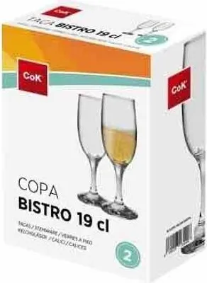 Zdjęcie produktu dla Zestaw Kieliszków Do Szampana Bistro 190 Ml, 2 Sztuki, Szkło