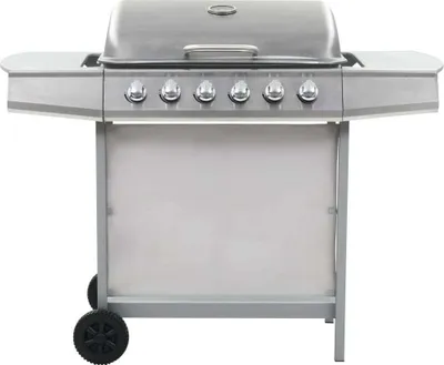 Produktbild von vidaXL Gasgrill mit 6 Flammen Edelstahl Silbern