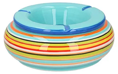 Produktbild von G. Wurm Storm Aschenbecher Keramik blau 17 cm Aschenbecher