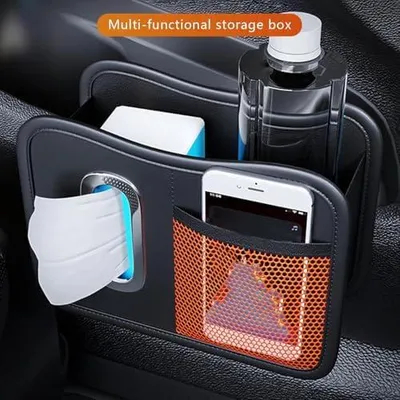 Produktbild von Platzsparender Auto-Tür-Organizer aus Leder mit Seitentür-Staufächern für SUV, Sedan, LKW und PKW sowie für Tücher, Flaschen, Schlüssel und Handys
