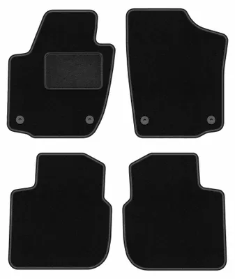 Obrázok produktu pre Velúrové autokoberce pre: Skoda Rapid 2013-2019 (liftback/sedan/Spaceback) – sada 4 ks, čierne, na mieru – Wielganizator LUX