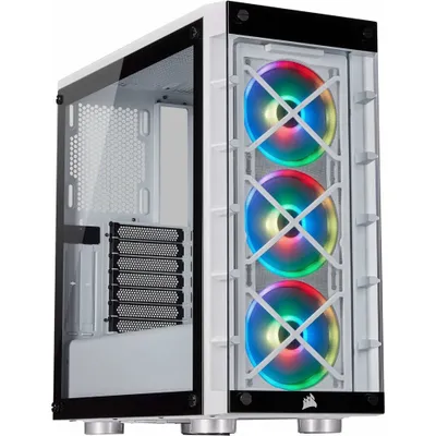 Produktbild von Corsair CC-9011189-WW, Midi Tower, PC, Weiß, ATX, micro ATX, Mini-ITX, Stahl, Gehärtetes Glas, 17 cm