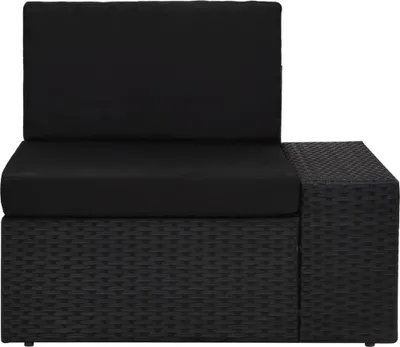 Produktbild von vidaXL Modulares Sofa-Eckteil mit Armlehne (links) Poly Rattan Schwarz