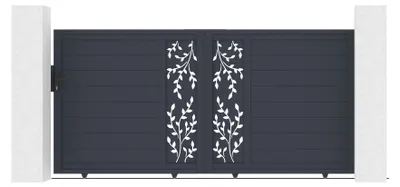 Produktbild von FOLYA 3 m Schiebetor, 140 cm hoch, graues Aluminium