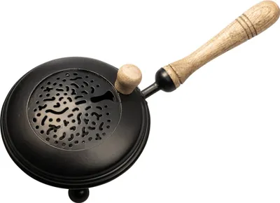 Produktbild von Eiserne Räucherpfanne, schwarz, D 12cm - Perfekt für Räucherwerk und Weihrauch