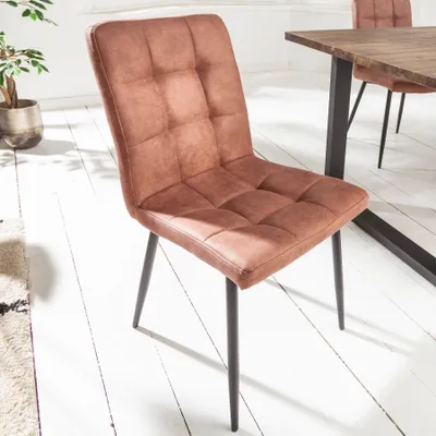 Produktbild von riess-ambiente Retro Design Stuhl MODENA vintage braun mit Ziersteppung Esszimmerstuhl Essstuhl