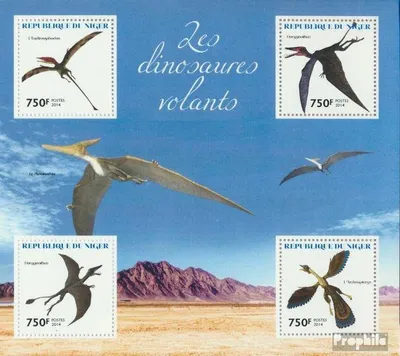 Produktbild von Briefmarken Niger 2014 Mi 2927-2930 Kleinbogen (kompl. Ausg.) postfrisch Fliegende Dinosaurier
