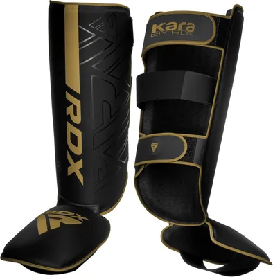 Produktbild von RDX Schienbeinschoner Kickboxen Kampfsport Muay Thai Training, Maya Hide Leder Kara Thaiboxen Schienbeinschutz, Schienbeinschützer Sparring Boxen Krav MAGA MMA Karate Taekwondo (MEHRWEG)