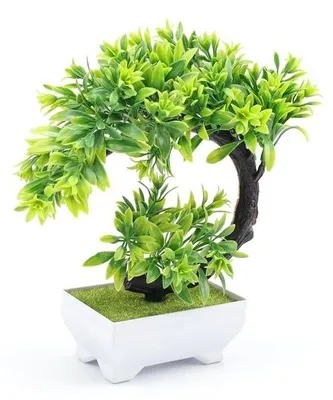 Produktbild von Kunststoff Bonsai Pflanze grün für Balkon und Wohnzimmer