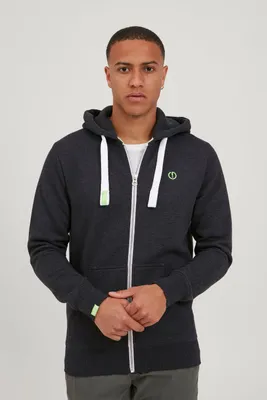 Produktbild von Solid SDBennZip Herren Sweatjacke Kapuzenjacke Hoodie mit Kapuze Reißverschluss Kordelzug Label-Details Baumwollmischung Regular fit