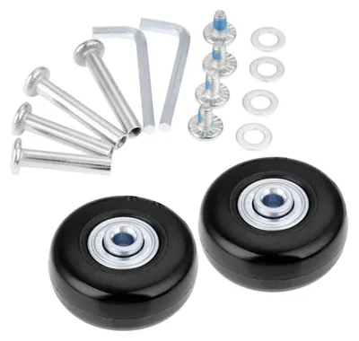 Productafbeelding van 2sets 45x18mm zwarte bagage koffer reservewielen