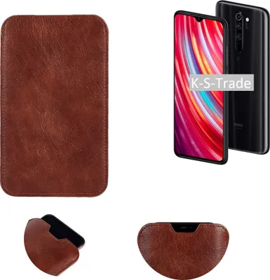 Produktbild von K-S-Trade Schutzhülle Handyhülle kompatibel mit Xiaomi Note 8 Pro Handytasche Kunstleder Sleeve in braun