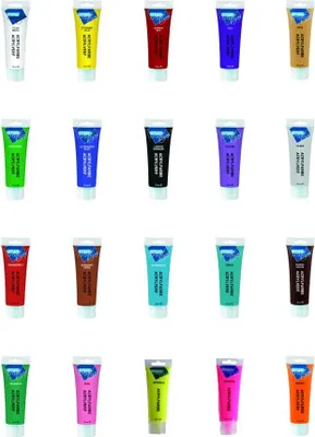Produktbild von 20 Flaschen Acrylfarbe Set mit 20 verschiedene Farben mit je 75ml