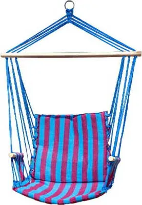 Produktbild von Zolta  Hängesessel, Hängeschaukel, Hängestuhl mit Armlehnen  für Garten, Balkon, Wohnzimmer -  Hängematte  bis zu 120 kg Blau 50x100 cm
