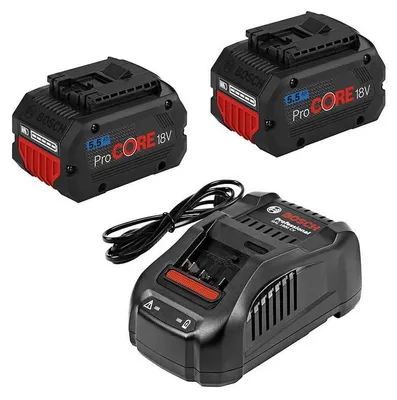 Image de Pack 2 Batteries BOSCH ProCORE18V 5,5Ah Professional + Chargeur GAL 1880 CV Professional