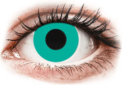 Produktbild von CRAZY LENS - Solid Turquoise - Tageslinsen mit Stärke (2 Linsen) Stärke: -3.50, BC: 8.60, DIA: 14.20