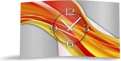 Immagine prodotto di Orologio da parete astratto giallo rosso di design Orologio da parete moderno di design silenzioso senza ticchettio dixtime 3D-0040