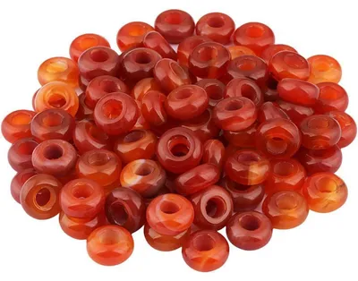 Produktbild von Edelstein Perlen Rondelle Karneol 12x6mm Großes Loch 20 Stück DIY Schmuckherstellung