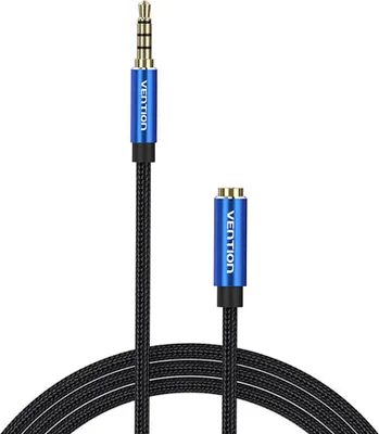 Produktbild von Vention BHCLI Audio-Verlängerungskabel, TRRS 3,5-mm-Stecker auf 3,5-mm-Buchse, 3 m, Blau